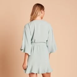 Kenny Ruffle Robe - Sage -Elegant Moments Shop 392552f12bf511e8a7ef75f9937411e0