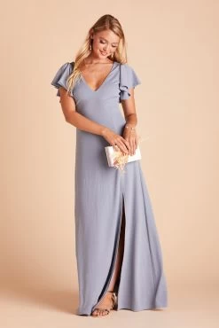 Hannah Crepe Dress - Dusty Blue -Elegant Moments Shop 49b542125f028d419c56e7afd7976d6d