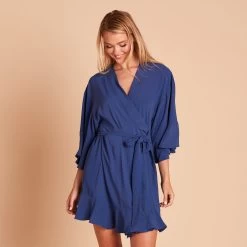 Kenny Ruffle Robe - Slate Blue -Elegant Moments Shop 71ec87f390b6d88ffd207b6087fb4474