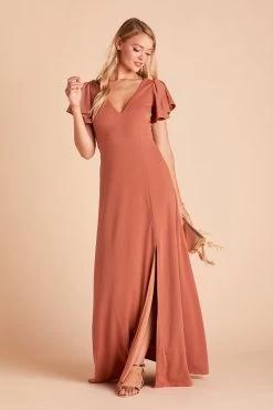 Hannah Crepe Dress - Terracotta -Elegant Moments Shop 982f05c17b5b130f712314124fb344f6