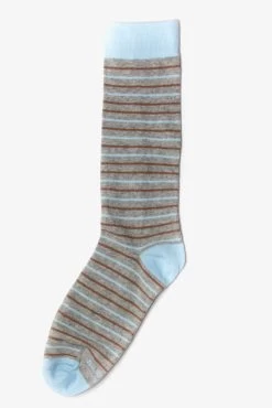Striped Groomsmen Socks By No Cold Feet - Light Blue