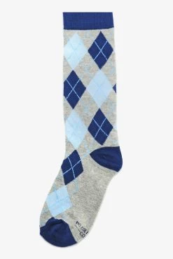 Argyle Groomsmen Socks By No Cold Feet - Steel Blue