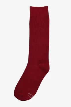 Solid Groomsmen Socks By No Cold Feet - Burgundy