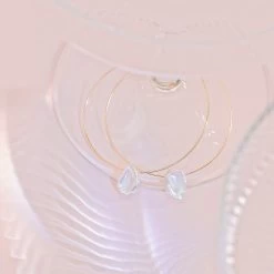 Oceanside Pearl Hoops -Elegant Moments Shop BIRDY GREY OCEANSIDE PEARL HOOPS GOLD 02