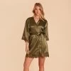 Claudine Lace Robe - Olive -Elegant Moments Shop BIRDY GREY CLAUDINE SATIN LACE BRIDESMAID ROBE OLIVE 01