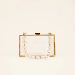 Clear Clutch With Clear Beads