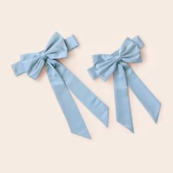 Liz Flower Girl Sash - Sheen Light Blue -Elegant Moments Shop BIRDY GREY ELIZABETH FLOWER GIRL SASH DUSTY BLUE 04