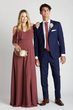 Simon Necktie - Rosewood -Elegant Moments Shop BIRDY GREY GROOMSMAN ROSEWOOD SIMON NECKTIE 01