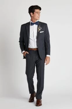 Daniel Bow Tie - Slate Blue -Elegant Moments Shop BIRDY GREY GROOMSMAN SLATE BLUE DANIEL BOW TIE 03