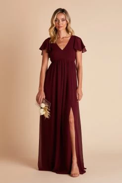 Hannah Empire Dress - Cabernet -Elegant Moments Shop BIRDY GREY HANNAH MATERNITY BRIDESMAID DRESS CABERNET 01