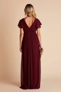 Hannah Empire Dress - Cabernet -Elegant Moments Shop BIRDY GREY HANNAH MATERNITY BRIDESMAID DRESS CABERNET 06