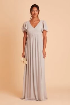 Hannah Empire Dress - Dove Gray -Elegant Moments Shop BIRDY GREY HANNAH MATERNITY BRIDESMAID DRESS DOVE GRAY 02