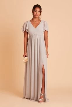 Hannah Empire Dress - Dove Gray -Elegant Moments Shop BIRDY GREY HANNAH MATERNITY BRIDESMAID DRESS DOVE GRAY 03