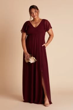 Hannah Empire Dress - Cabernet -Elegant Moments Shop BIRDY GREY HANNAH MATERNITY PLUS SIZE BRIDESMAID DRESS CABERNET 02 4984a1fb 2ad7 41c9 9c07 9220c793caf5