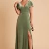 Hannah Velvet Dress - Dark Sage -Elegant Moments Shop BIRDY GREY HANNAH VELVET BRIDESMAID DRESS DARK SAGE 04