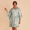 Kenny Floral Ruffle Robe - Sage Bouquet Floral -Elegant Moments Shop BIRDY GREY KENNY PLUS SIZE FLORAL BRIDESMAID RUFFLE ROBE SAGE BOUQUET 01