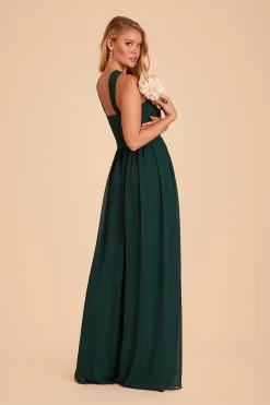 Kiko Chiffon Dress - Emerald -Elegant Moments Shop BIRDY GREY KIKO SLIT CHIFFON BRIDESMAID DRESS EMERALD 07