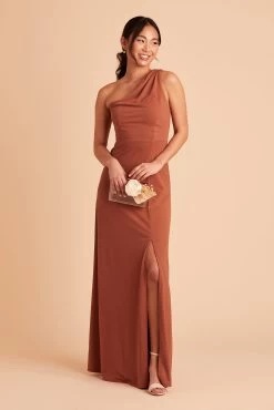 Kira Crepe Dress - Terracotta -Elegant Moments Shop BIRDY GREY KIRA BRIDESMAID DRESS TERRACOTTA 02