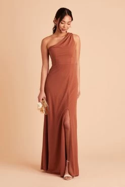 Kira Crepe Dress - Terracotta -Elegant Moments Shop BIRDY GREY KIRA BRIDESMAID DRESS TERRACOTTA 03