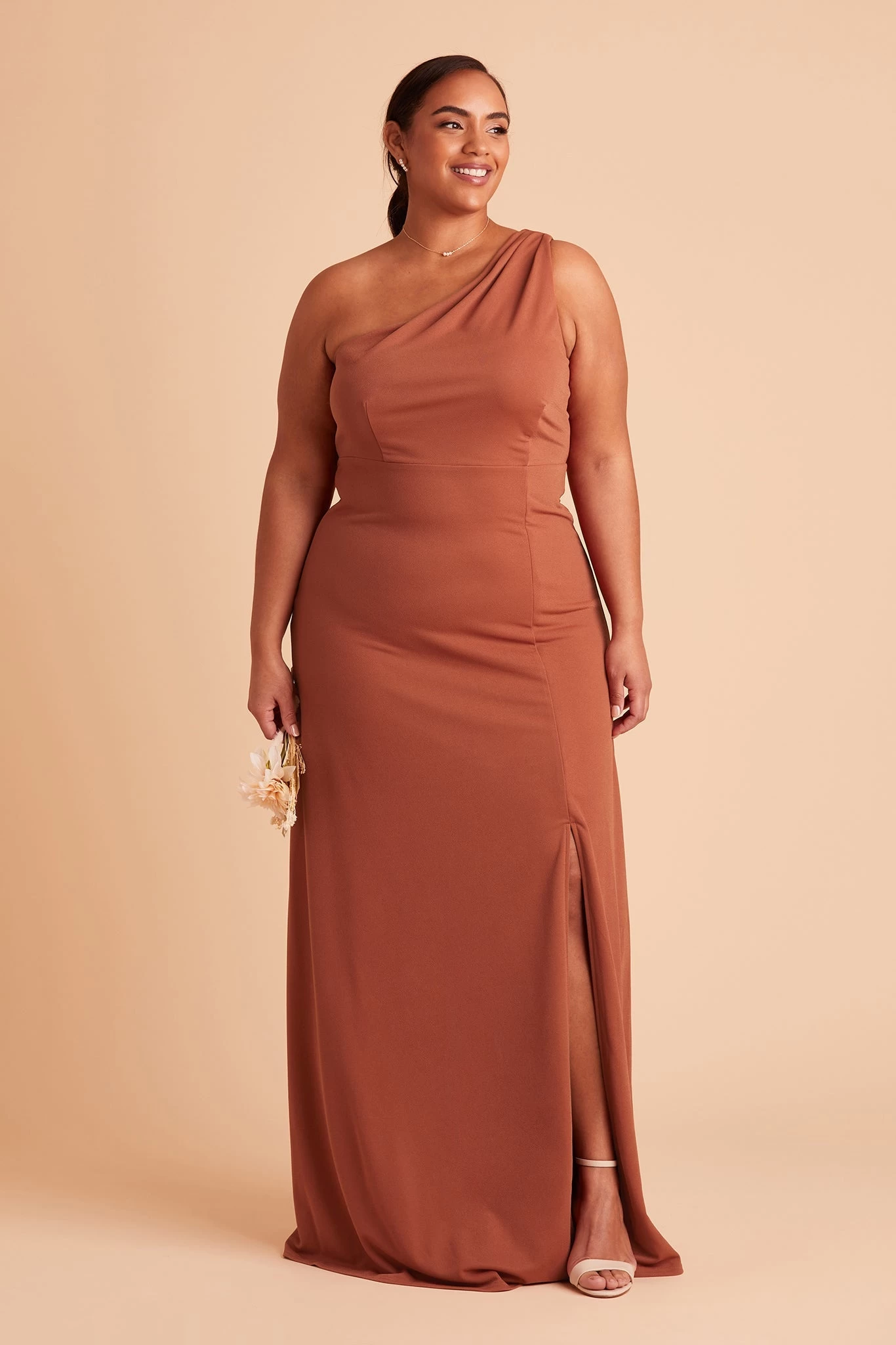 Kira Crepe Dress - Terracotta - Image 10