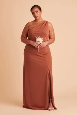 Kira Crepe Dress - Terracotta -Elegant Moments Shop BIRDY GREY KIRA PLUS SIZE BRIDESMAID DRESS TERRACOTTA 04 518d7a88 fc6b 481e b782 9f50b70031ce