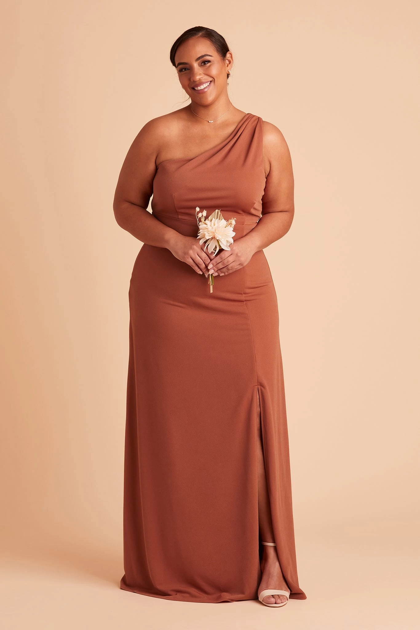 Kira Crepe Dress - Terracotta - Image 2