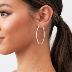 Elegant Moments Shop -Elegant Moments Shop BIRDY GREY LANSING P HOOPS SILVER CROPPED RT 01