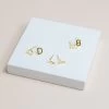 Initial Earrings -Elegant Moments Shop BIRDY GREY LETTER EARRINGS GOLD 02