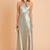 Monica Shiny Satin Dress - Sage -Elegant Moments Shop BIRDY GREY MONICA BRIDESMAID DRESS SAGE 03