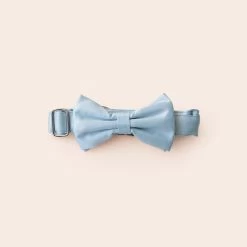 Sadie Dog Bow Tie Collar - Sheen Light Blue