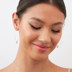Oceanside Pearl Hoops -Elegant Moments Shop BIRDY GREY OCEANSID L HOOPS GOLD CROPPED RT 01
