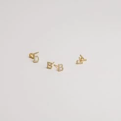Pave Initial Earrings