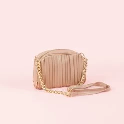 Pleated Crossbody Bag - Sand