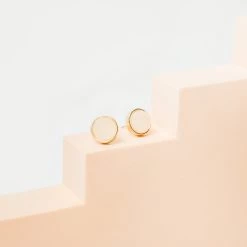Elegant Moments Shop -Elegant Moments Shop BIRDY GREY RICHARDSON IVORY DRUZY STUD GOLD 02