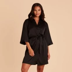 Satin Robe - Black