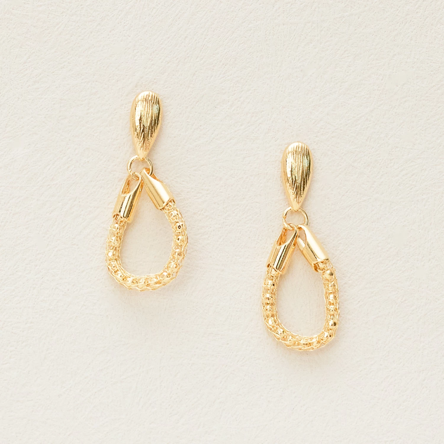 14K Gold Plated Teardrop Loop Earrings 3 14K Gold Plated Teardrop Loop Earrings