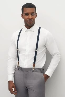 Classic Suspenders By Suitshop - Navy