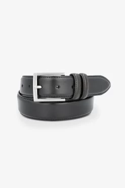Leather Belt By Suitshop - Black