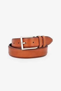 Leather Belt By Suitshop - Tan