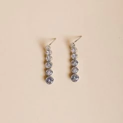 Vegas Linear Earrings -Elegant Moments Shop BIRDY GREY VEGAS LINEAR EARRINGS SILVER 01