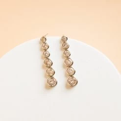 Elegant Moments Shop -Elegant Moments Shop BIRDY GREY VEGAS LINEAR EARRINGS SILVER 02