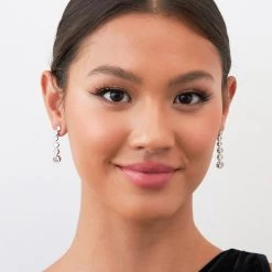 Vegas Linear Earrings -Elegant Moments Shop BIRDY GREY VEGAS LINEAR EARRINGS SILVER CROPPED RT 02