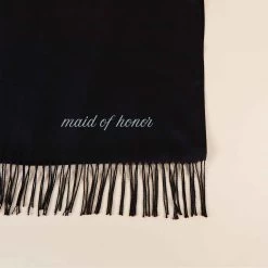 Shawl With Fringe - Black 12 Shawl With Fringe - Black -Elegant Moments Shop black cashmere shawl personalized flat lay 01 1