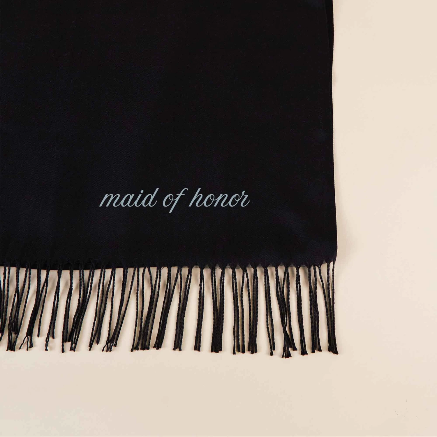 Shawl With Fringe - Black 7 Shawl With Fringe - Black - Image 5