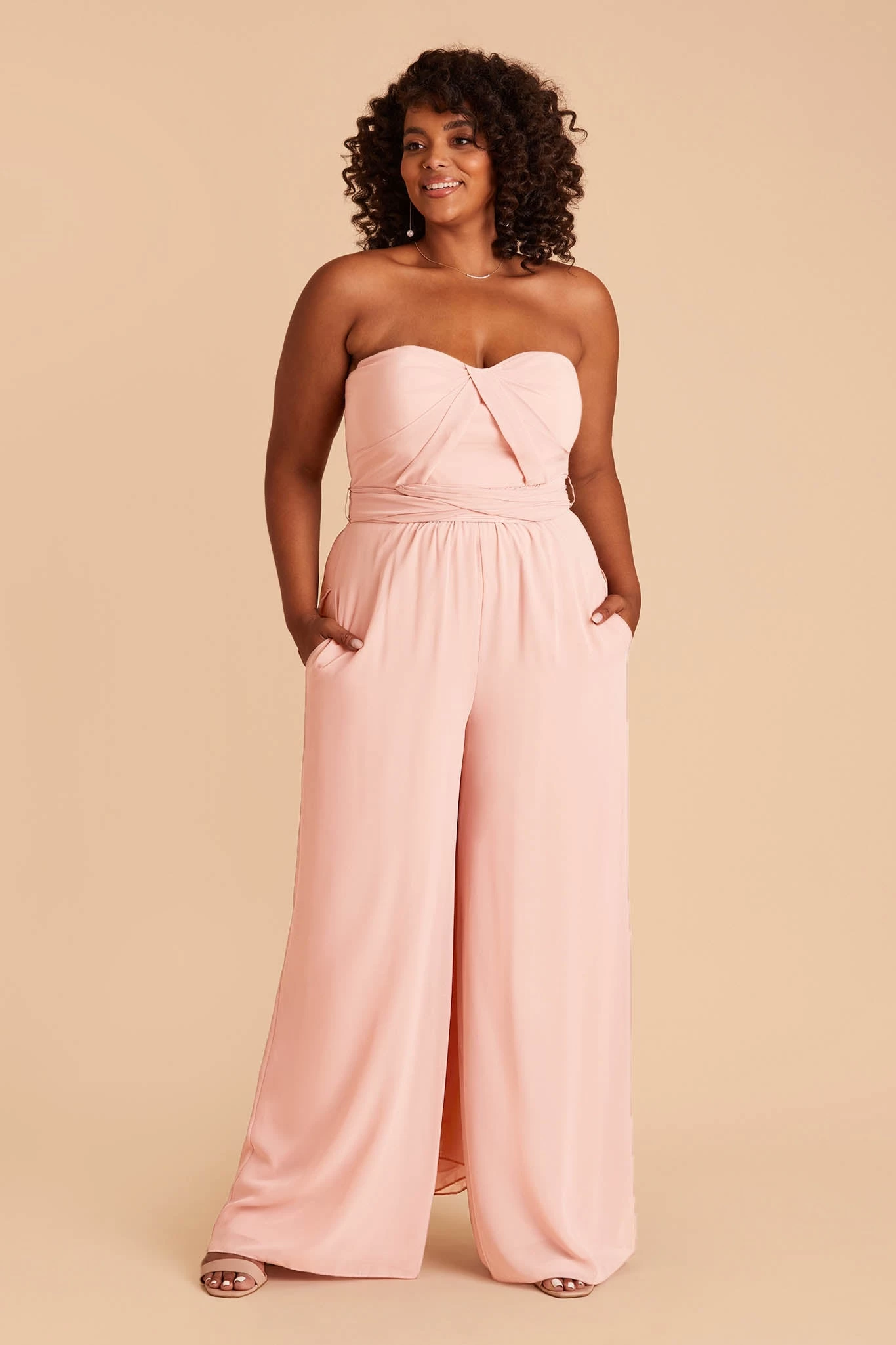 Gigi Convertible Jumpsuit - Blush Pink - Image 8