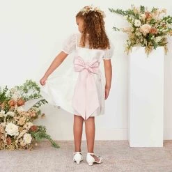 Liz Flower Girl Sash - Blush Pink -Elegant Moments Shop blush pink liz flower girl sash 01 91786708 9a5b 487d aafd 769be2b602f3