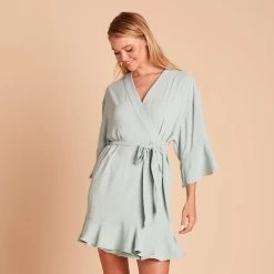 Kenny Ruffle Robe - Sage -Elegant Moments Shop c32ef690ec0465ba122defd9712a26b6