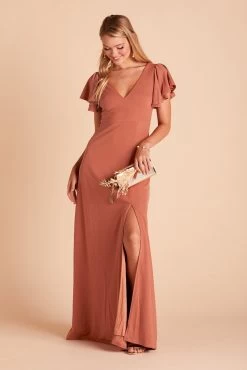 Hannah Crepe Dress - Terracotta -Elegant Moments Shop c80008da0badd19da0e22862a1830938