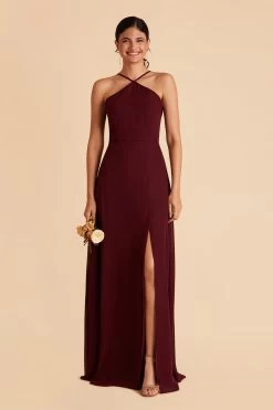 Juliet Chiffon Dress - Cabernet