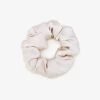 Cat Satin Scrunchie - Champagne -Elegant Moments Shop champagne cat satin scrunchie getting ready flat lay 01